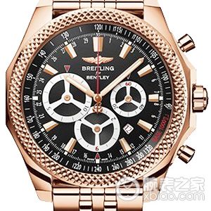 Breitling 18K rose gold case - elegant black dial - Speed stainless steel bracelet Automatic machinery, 18k rose gold, 49mm (discontinued)