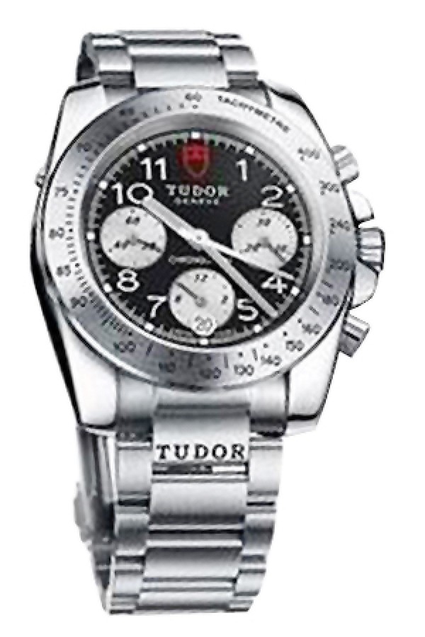 Tudor Prince Sport 20300-95000 Black/Silver with Numbers Automatic machinery, stainless steel, 41mm