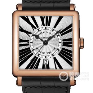 Franck Muller Men's Collection 6000 H SC DT R Rose Gold Black Leather Belt Automatic mechanical parts, 18k rose gold, 36.5x36.5mm - Image 1