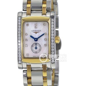 Longines Elegance L5.155.5.09.7 Quartz, stainless steel with diamond setting, 18k rose gold, 19.8 x 24.5 mm (Discontinued) - Image 1