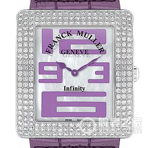 Franck Muller INFINITY 3735 QZ A D3 (purple strap) Quartz, 18k white gold with diamonds, 35mm (discontinued)