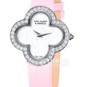 Van Cleef & Arpels ALHAMBRAVCARM 95800 Quartz, 18k white gold, 27x27mm - Image 1