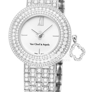 Van Cleef & Arpels CHARMSVCARN5LQ00 Quartz, platinum set with diamonds, 32mm - Image 1