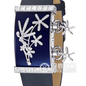 Van Cleef & Arpels ladies' watch VCARN01100 Quartz, platinum set with diamonds, enamel - Image 1
