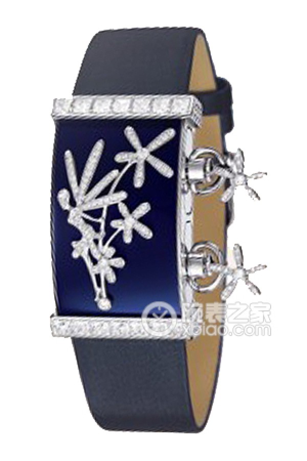 Van Cleef & Arpels ladies' watch VCARN01100 Quartz, platinum set with diamonds, enamel