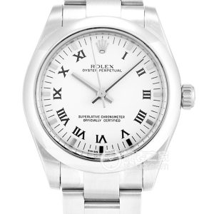 Rolex Oyster Perpetual 177200 with Roman numerals and a white dial Automatic machinery, stainless steel, 31mm - Image 1