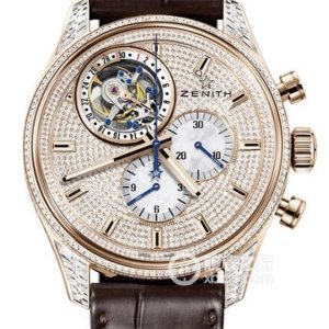 Zenith EL PRIMERO22.2051.4035/09.C713 Automated machinery, 18k rose gold with diamonds, 44mm (discontinued) - Image 1