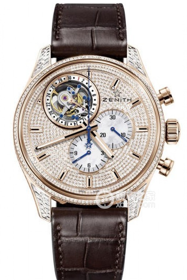 Zenith EL PRIMERO22.2051.4035/09.C713 Automated machinery, 18k rose gold with diamonds, 44mm (discontinued)