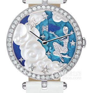 Van Cleef & Arpels Extraordinary Dial VCARO4IB00 Manual mechanical, 18k white gold with diamonds, 38mm - Image 1