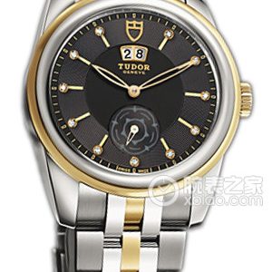 Tudor Grandeur 57003-68073 Black Dial with Diamonds, Gold and Steel Bracelet Automatic machinery, stainless steel, 42mm - Image 1