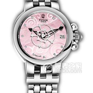 Tudor Rose 35700-65770 Pink Mother-of-Pearl Dial Diamond-Set Stainless Steel Bracelet Automatic machinery, stainless steel, stainless steel outer ring, 34mm - Image 1
