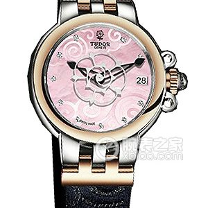 Tudor Rose 35701-FS Pink Mother-of-Pearl Dial Diamond-Set Textured Strap Automatic machinery, stainless steel, 34mm - Image 1