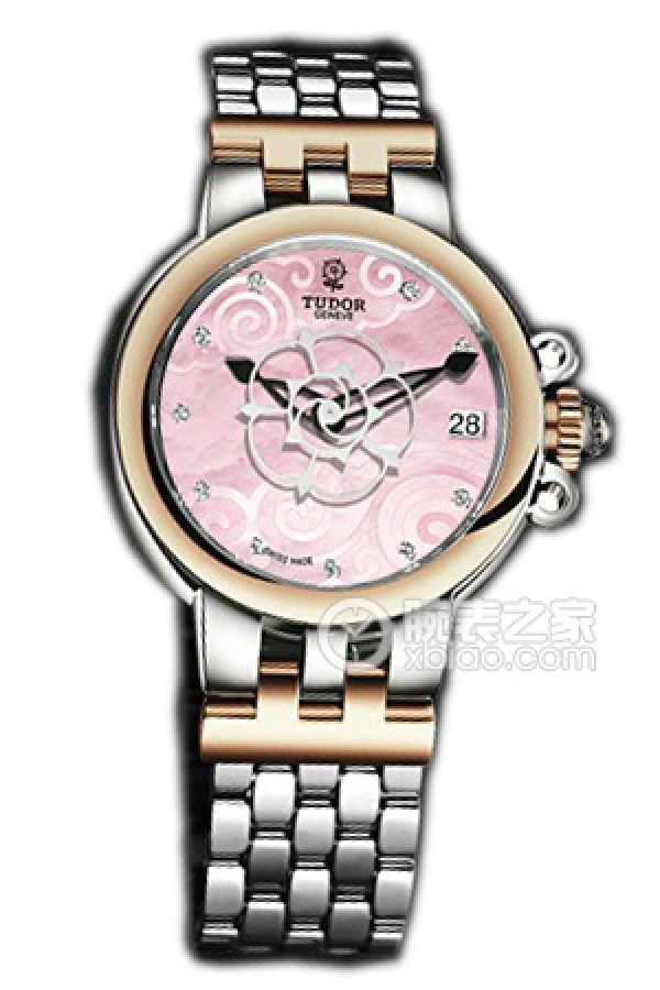 Tudor Rose 35701-65770 Pink Mother-of-Pearl Dial Diamond-Set Stainless Steel Bracelet Automatic machinery, stainless steel, 34mm