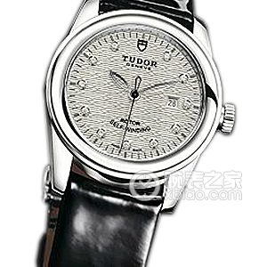 Tudor Grandeur 53000 Silver Dial Jacquard with Diamonds, Stainless Steel Bezel, Black Patent Leather Strap Automatic machinery, stainless steel, 31mm - Image 1