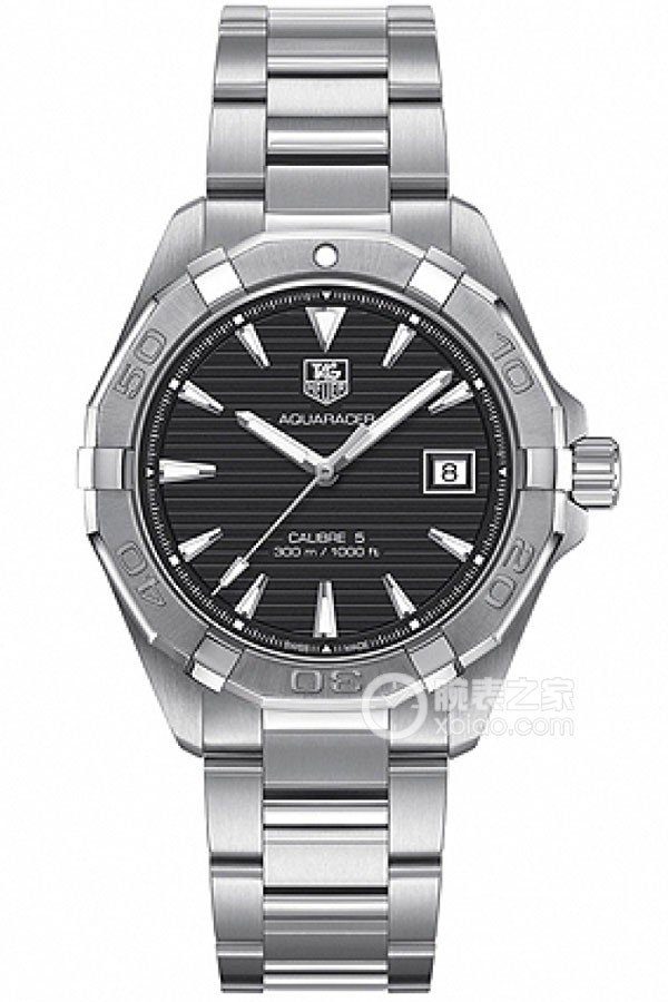 TAG Heuer Aquaracer WAY2110.BA0910 Automatic mechanical movement, stainless steel, polished and fine-brushed stainless steel, unidirectional rotating bezel, 40.5mm.