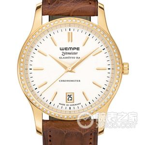 WEMPE WEMPE ZEITMEISTERWM050009 Quartz, stainless steel, gold-plated and set with diamonds, featuring 56 0.31mm diamonds. - Image 1