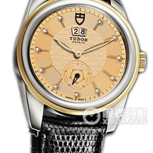 Tudor Junjue 57003 Gold Plate Pattern with Diamonds, Black Lizard Skin Automatic machinery, stainless steel, 42mm - Image 1