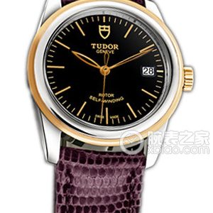 Tudor Junjue 55003-LS Black Dial, Gold Bezel, Purple Lizard Leather Strap Automatic machinery, precision steel, 36mm - Image 1