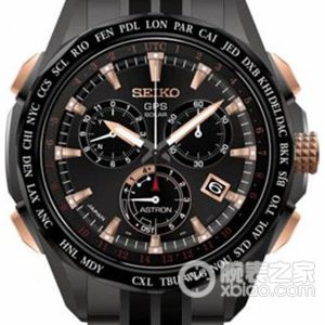 Seiko ASTRONSSE019J1 Solar-powered, titanium with black anti-wear carbon coating; ceramic bezel.