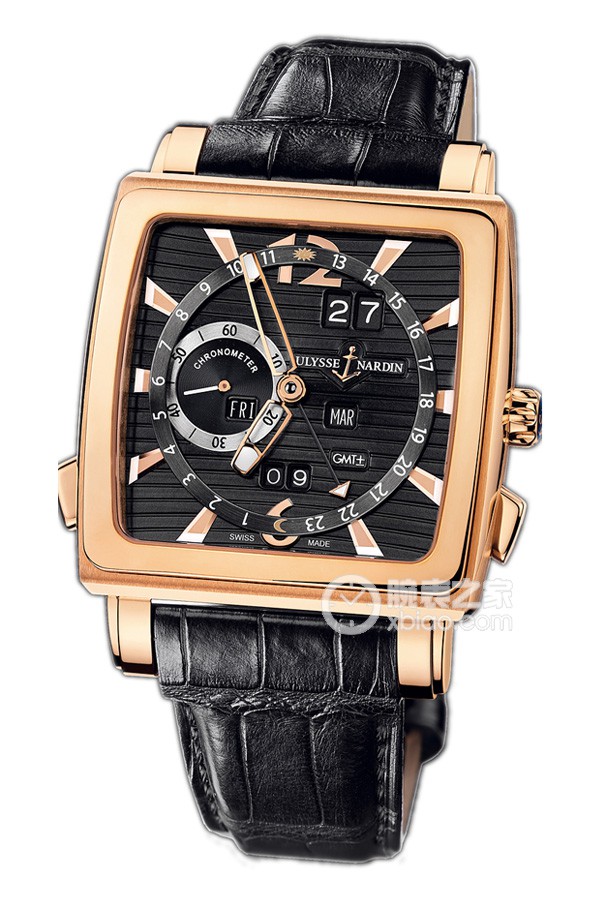 Ulysse Nardin's rare and unique timepiece, model 326-90/92, in rose gold. Automatic machinery, 18k rose gold, 42mm (discontinued)