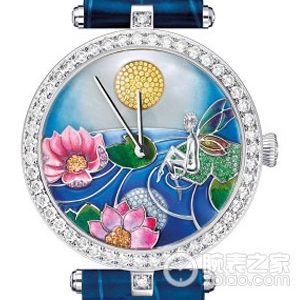 Van Cleef & Arpels Poetic Complications VCARO8O400 18k white gold set with diamonds, 38mm - Image 1