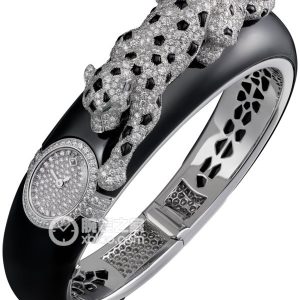 Cartier Creative Gemstone Watch HPI00786 Quartz, black jade case and bracelet, total weight 148.