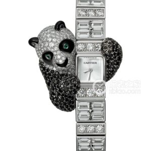 Cartier Creative Gemstone Watch HPI00746 Manual winding, 18k white gold case and bracelet set with diamonds, featuring 68 trapezoidal-cut diamonds, totaling 8...