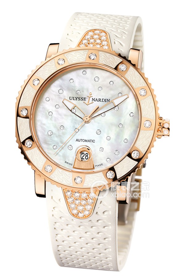 Ulysse Nardin Limited Edition Watch 8106-101E-3C/20 Automated machinery, 18k rose gold with diamonds, 40mm (discontinued)