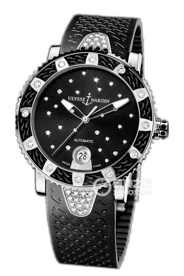 Ulysse Nardin Marine 8103-101E-3C/22 Automated machinery, stainless steel with diamond inlay, 40mm (discontinued)
