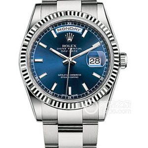Rolex Day-Date 118239 with blue dial and Oyster bracelet Automatic mechanical, 18k white gold, 36mm