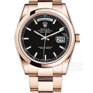 Rolex Day-Date 118205 Black Dial Automatic mechanical, 18k rose gold, 36mm