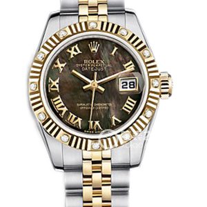Rolex Lady Datejust 179313 Black Mother-of-Pearl Dial Automatic machinery, stainless steel, 26mm