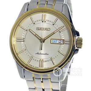 Seiko Presage SRP404J1 Automatic mechanical movement, stainless steel and gold-plated finish; stainless steel gold-plated bezel