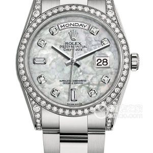 Rolex Day-Date Model M118389-0069 Automatic mechanical design, 18ct white gold set with diamonds, 36mm - Image 1