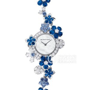 Van Cleef & Arpels High Jewelry Watch VCARM93800 Quartz, 18k white gold, set with round and marquise-cut diamonds, round and pear-shaped sapphires, 23mm - Image 1