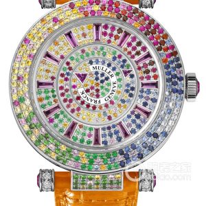 Franck Muller Ladies' Collection 42 DM QTR SAI D 3R CD with Orange Diamond Strap Automatic mechanical, 18k white gold, diamond-set, 42mm - Image 1
