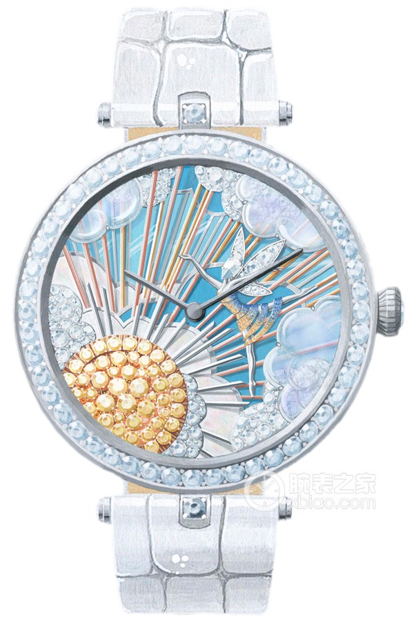 Van Cleef & Arpels Lady Arpels Jour Féerique watches Manual mechanical movement, 18k white gold, set with round diamonds, 41mm