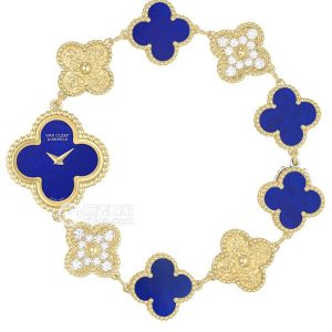Van Cleef & Arpels ALHAMBRA Sweet Alhambra Lapis Lazuli Quartz, yellow gold, 22.7*22.7mm