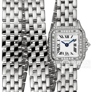 Cartier PANTHÈRE DE CARTIERWJPN0011 Quartz, 18K rhodium-plated white gold, set with brilliant-cut round diamonds, 20 x 25mm