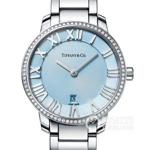 Tiffany ATLAS37447323 Quartz, stainless steel, set with round brilliant-cut diamonds, 31mm - Image 1