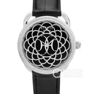 Hermès ARCEAUH Déco jewelry with diamond-encrusted flowers Automatic mechanical movement, 18k white gold, set with 198 diamonds, 34mm - Image 1