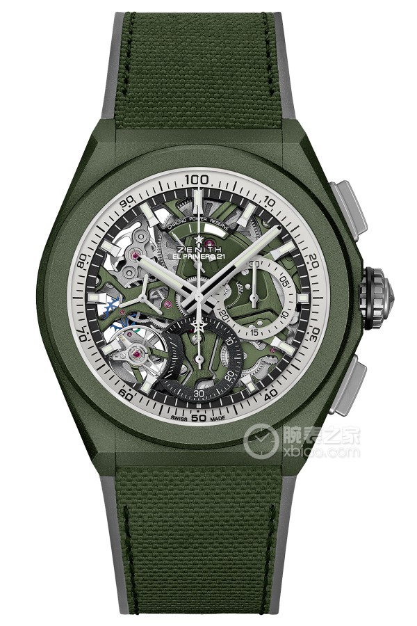 Zenith Peak 49.9006.9004/90.R942 Automatic machinery, khaki green ceramic, 11mm