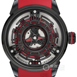 Behrens Original BHR011C Red Ribbon Automatic machinery, black-plated 316L stainless steel, 42mm - Image 1