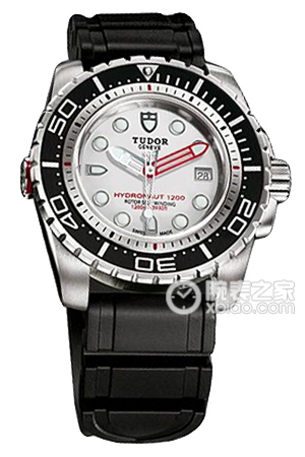 Tudor Ocean Prince 25000 - Rubber Black Bracelet White Dial Automatic machinery, stainless steel, 45mm