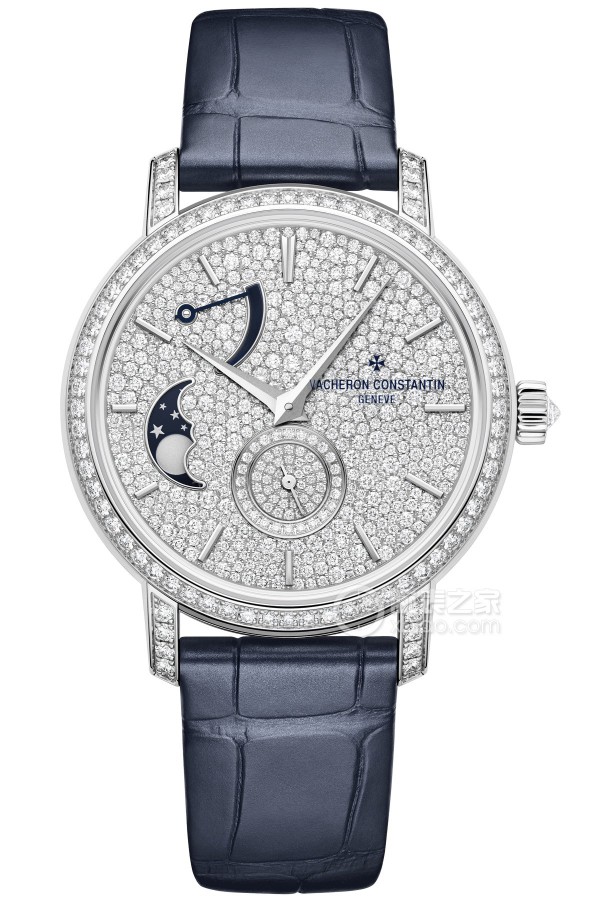 Vacheron Constantin Patrimony 7006T/000G-B913 Manual winding mechanism, 18k white gold, case and bezel set with 225 round diamonds, 37.5mm.