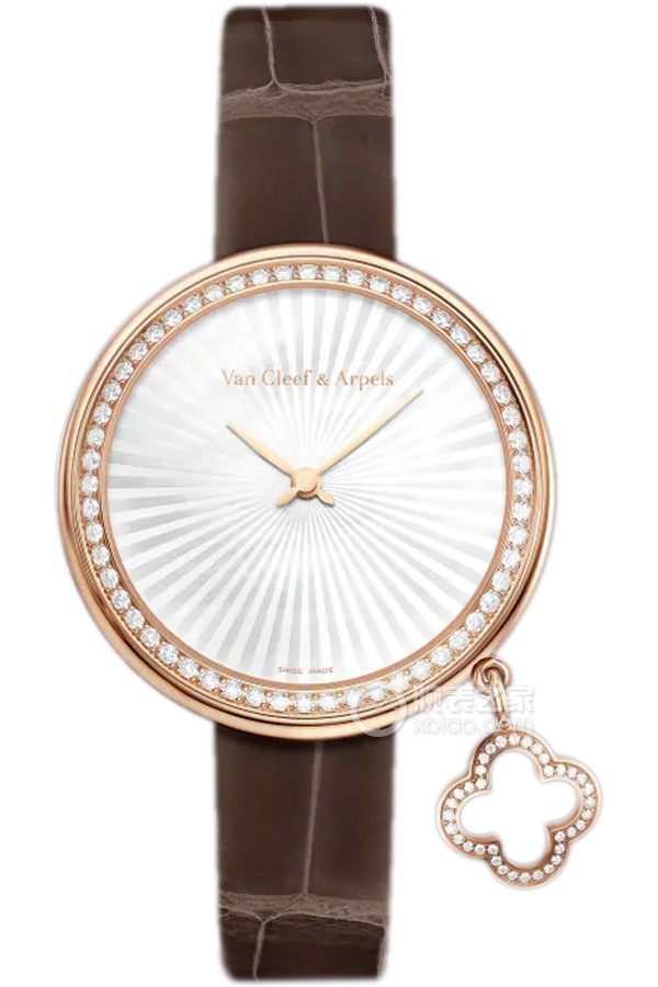 Van Cleef & Arpels CHARMSVCARO8ZU00 Quartz, 18K rose gold, 18K rose gold rotating pendant, round diamond, 35mm
